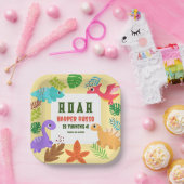 恐竜カラフルの誕生会 ペーパープレート (パーティー)