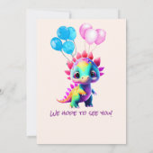 恐竜カラフルの誕生日はどんな年齢でも爆発する 招待状 (裏面)