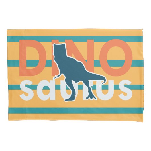 恐竜カラフルのTレックス漫画の男の子子供部屋 枕カバー (正面)