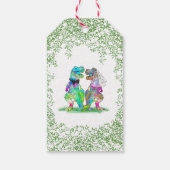 恐竜カラフルをテーマにした結婚Thanks Thanks You ギフトタグ (裏面)