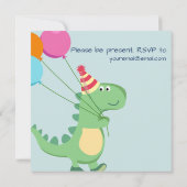 恐竜カラフルをテーマにした誕生日 招待状 (裏面)