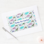 恐竜カラフルガロレサンキューパーティー 長方形シール (封筒)