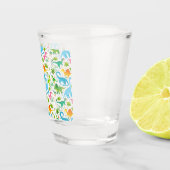 恐竜カラフルシームレスパターン、恐竜の船員 ショットグラス (右)