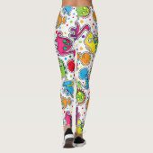 恐竜カラフルシームレスパターン、恐竜の船員 レギンス (裏面)