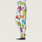 恐竜カラフルシームレスパターン、恐竜の船員 レギンス (左)