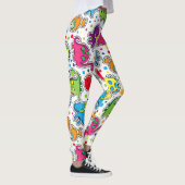 恐竜カラフルシームレスパターン、恐竜の船員 レギンス (右)