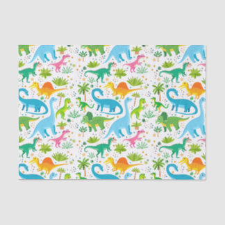 恐竜カラフルシームレスパターン、恐竜の船員 薄葉紙