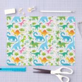 恐竜カラフルシームレスパターン、恐竜の船員 薄葉紙 (クラフト)