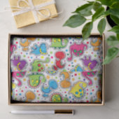 恐竜カラフルシームレスパターン、恐竜の船員 薄葉紙 (ギフト)