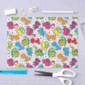 恐竜カラフルシームレスパターン、恐竜の船員 薄葉紙 (クラフト)