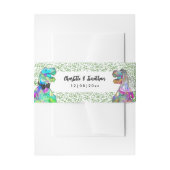 恐竜カラフルテーマ結婚ズ 招待状ベリーバンド (正面例)