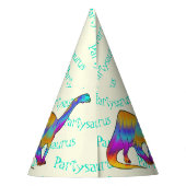 恐竜カラフルパルティサウルス誕生日パーティー パーティーハット (裏面)