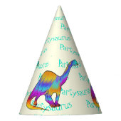恐竜カラフルパルティサウルス誕生日パーティー パーティーハット (正面)