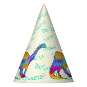 恐竜カラフルパルティサウルス誕生日パーティー パーティーハット (左)