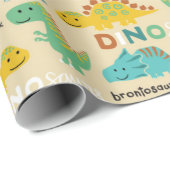 恐竜カラフル模様 ラッピングペーパー (ロールコーナー)