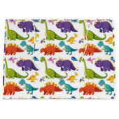 恐竜カラフル模様 ラージペーパーバッグ (正面)