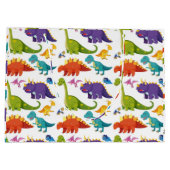 恐竜カラフル模様 ラージペーパーバッグ (裏面)