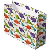 恐竜カラフル模様 ラージペーパーバッグ (正面アングル)