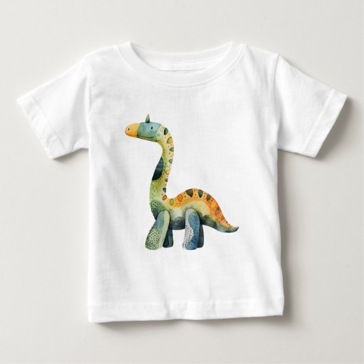 恐竜カラフル漫画 – おもしろいDino Shirt for Kid ベビーTシャツ (正面)