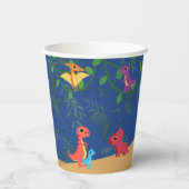 恐竜カラフル誕生日パーティー紙カップ 紙コップ (裏面)