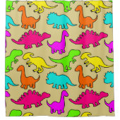 恐竜カラフル類 シャワーカーテン (正面)