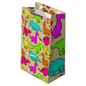 恐竜カラフル類 スモールペーパーバッグ (裏面アングル)