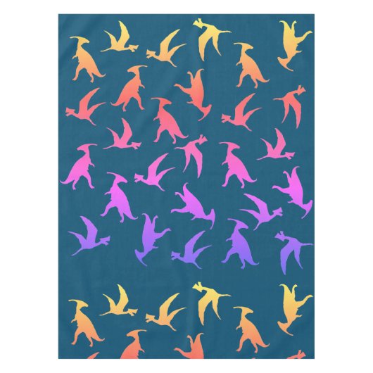 恐竜カラフル類 テーブルクロス (正面)