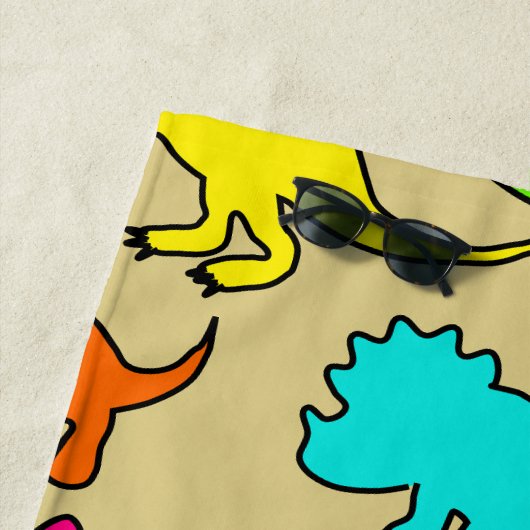 恐竜カラフル類 ビーチタオル (インサイチュ)