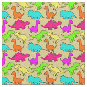 恐竜カラフル類 ファブリック (クローズアップ)
