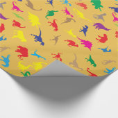 恐竜カラフル類 ラッピングペーパー (角)