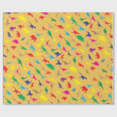 恐竜カラフル類 ラッピングペーパー (フラット)