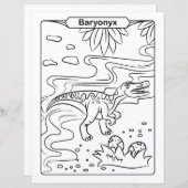 恐竜カラーリングページ – Baryonyx (正面/裏面)