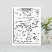 恐竜カラーリングページ – Baryonyx (スタンド正面)