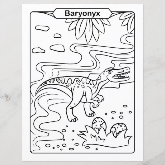 恐竜カラーリングページ – Baryonyx (正面)