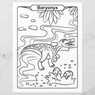 恐竜カラーリングページ – Baryonyx
