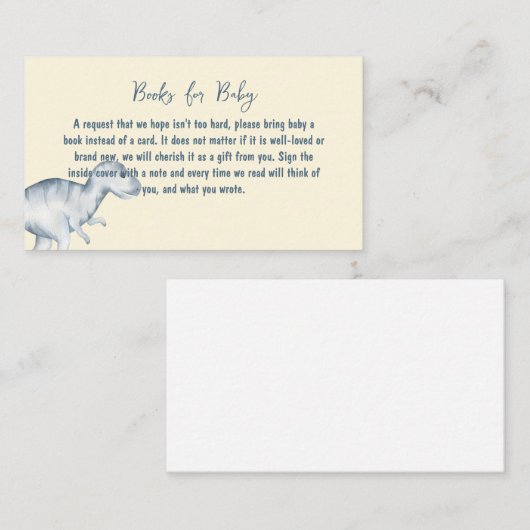 恐竜カード用ベビー図書 エンクロージャーカード (正面/裏面)
