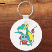 恐竜ガスポンプ化石燃料漫画 キーホルダー (正面)