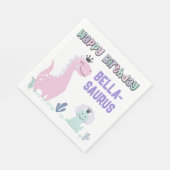 恐竜ガーリーのA轟音の誕生日パーティー任意の年齢 スタンダードランチョンナプキン (角)