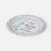 恐竜ガーリーのA轟音の誕生日パーティー任意の年齢 ペーパープレート (アングル)