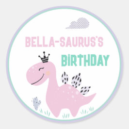 恐竜ガーリーのA轟音の誕生日パーティー ラウンドシール