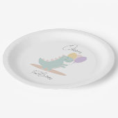 恐竜ガーリーピンク青薄紫誕生会 ペーパープレート (アングル)