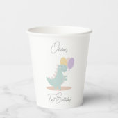 恐竜ガーリーピンク青薄紫誕生会 紙コップ (裏面)