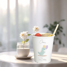 恐竜ガーリーピンク青薄紫誕生会 紙コップ