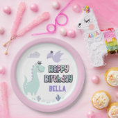 恐竜ガーリーA轟音ハッピーバースデー ペーパープレート (パーティー)