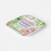 恐竜ガールズピンクバースデーパーティー紙プレート ペーパープレート (傾斜あり)