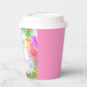 恐竜ガールズフローラグリッター誕生日 紙コップ (左)