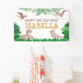 恐竜キッズディノジュラシックトレックスガール誕生日 横断幕 (インサイチュ)