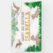 恐竜キッズディノジュラシックトレックスガール誕生日 横断幕 (縦)