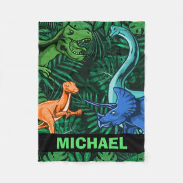 恐竜キッズディノジュラシックトレックスボーイカスタマイズ フリースブランケット