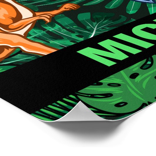 恐竜キッズディノジュラシックトレックスボーイカスタマイズ ポスター (角)